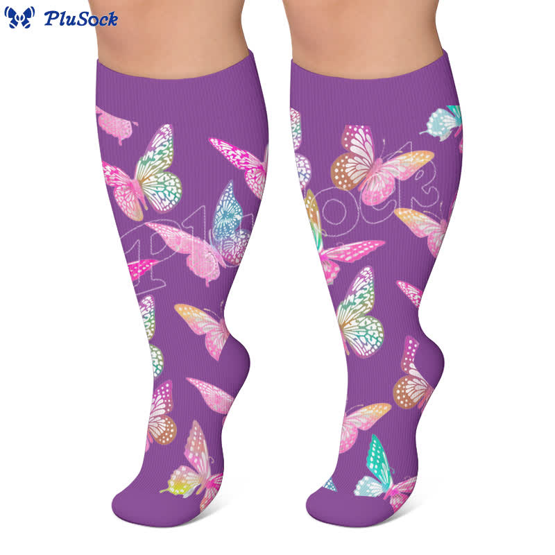 Plus Size Butterfly Bloom Compression Socks - image 7
