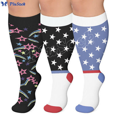 Plus Size Starry Mix Compression Socks - image 0
