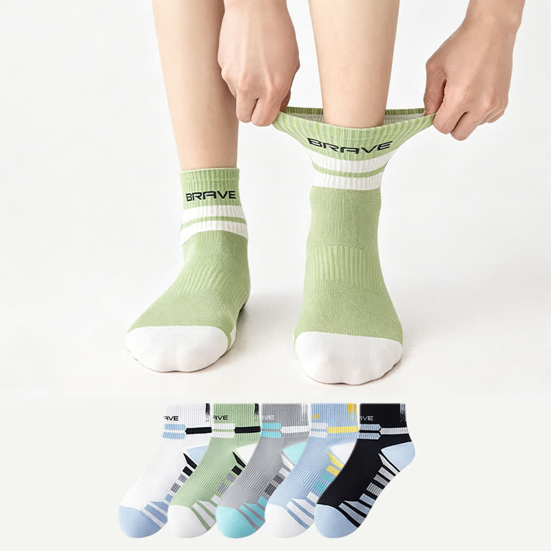 Brave Ribbed Sport Quarter Socks(5 Pairs) - image 0