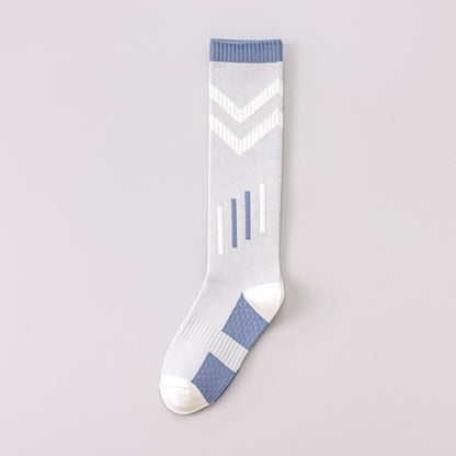 Geometric Colorblock Compression Socks(3 Pairs) - Light Gray - EU36-40(US3-7) - image 4