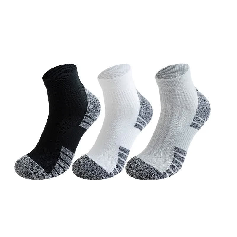Cushioned Quarter Compression Socks(3 Pairs) - Multicolor - EU38-44(US5-10) - image 1