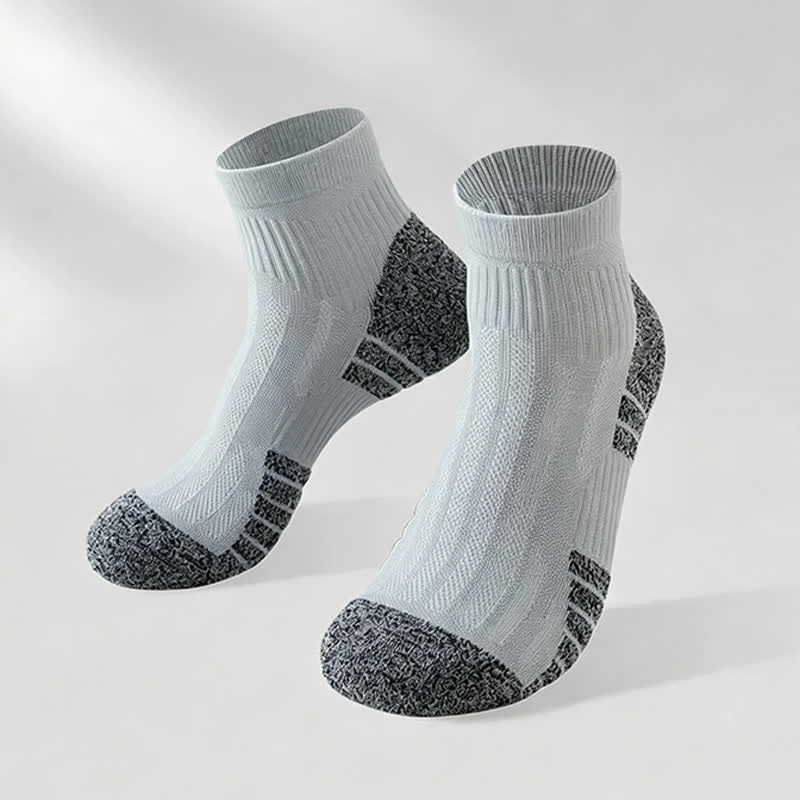 Cushioned Quarter Compression Socks(3 Pairs) - Light Gray - EU38-44(US5-10) - image 3