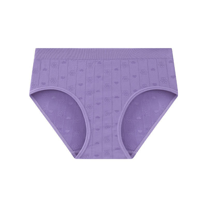 Seamless Ribbed High Waist Panty(3 Packs) - Purple - XL - image 4