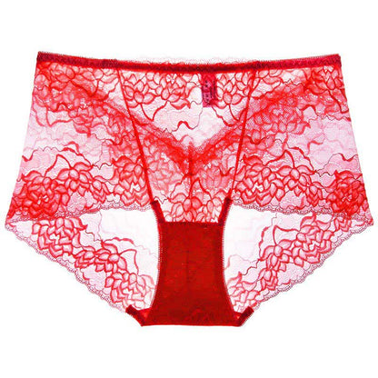 Floral Lace Low Rise Panty(3 Packs) - Red - 2XL - image 3