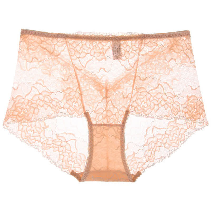 Floral Lace Low Rise Panty(3 Packs) - Apricot - 2XL - image 9