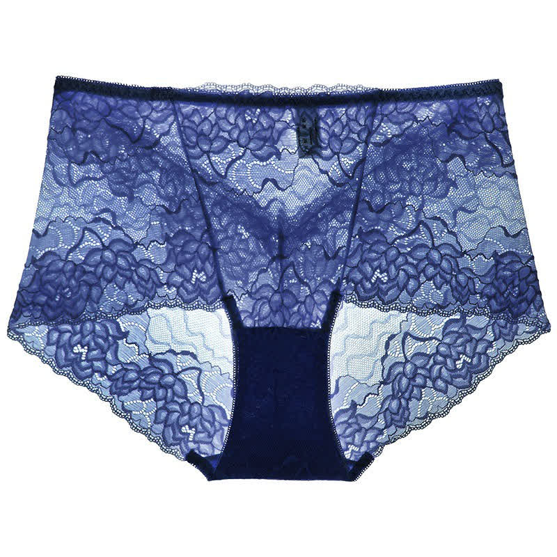 Floral Lace Low Rise Panty(3 Packs) - Dark Blue - 2XL - image 6