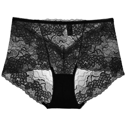 Floral Lace Low Rise Panty(3 Packs) - Black - 2XL - image 7