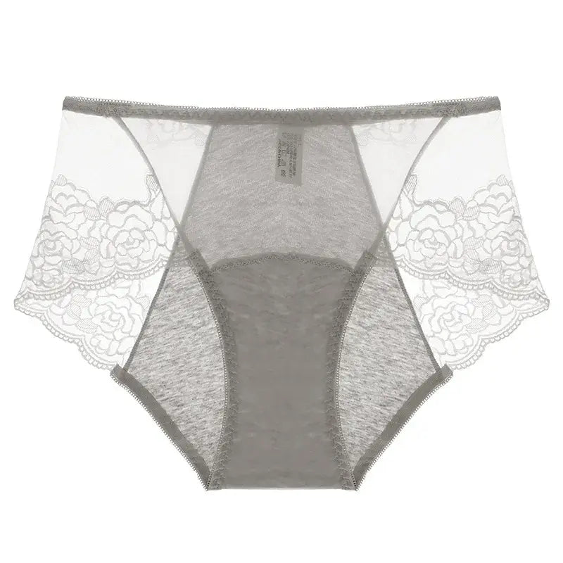 High Waist Lace Control Panty(3 Packs) - Grey - 3XL - image 4
