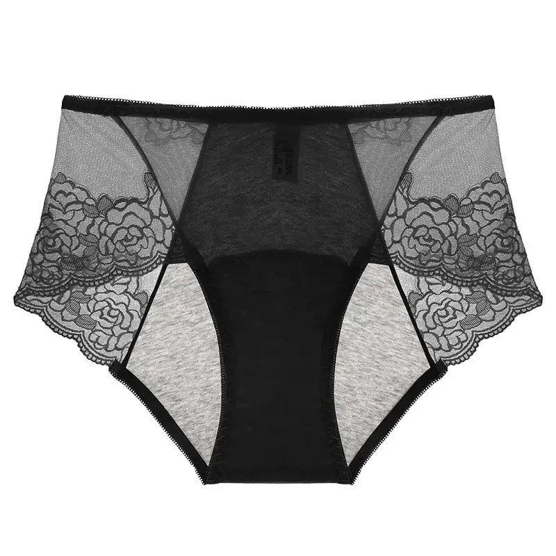 High Waist Lace Control Panty(3 Packs) - Black - 3XL - image 8