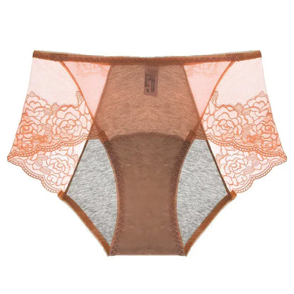 High Waist Lace Control Panty(3 Packs) - Coffee - 3XL - image 6