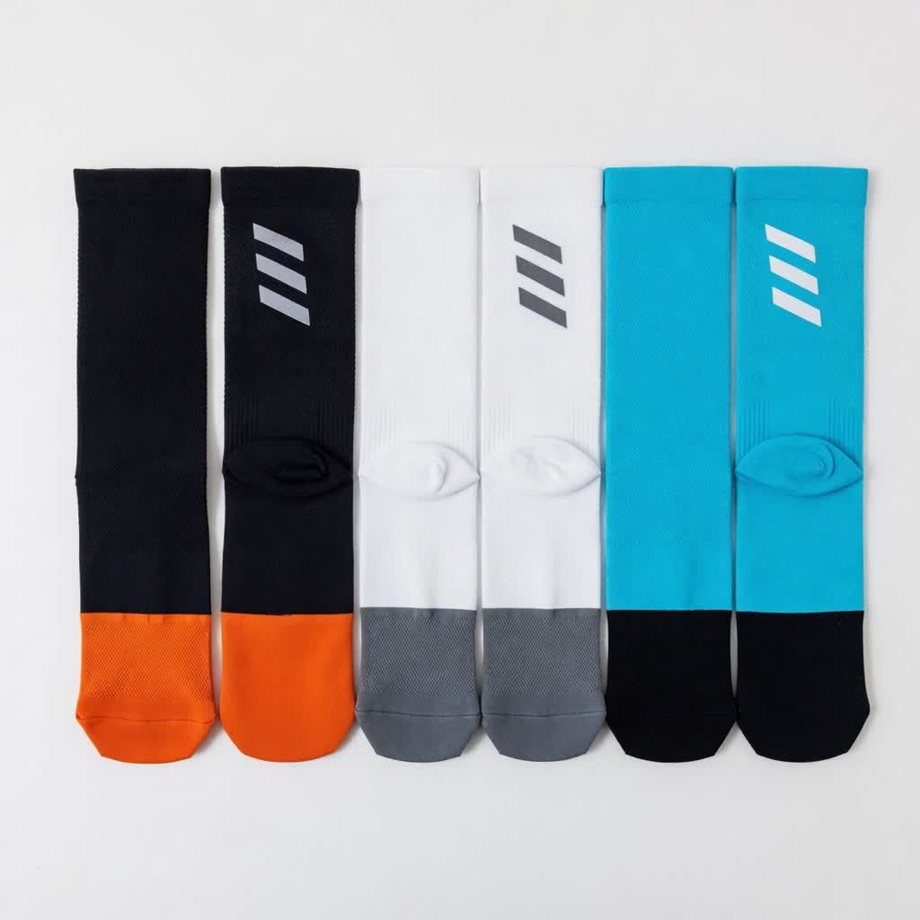 Quick Dry Grip Quarter Socks(3 Pairs) - Black+White+Blue - EU38-44(US5-10) - image 7