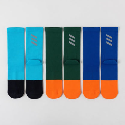 Quick Dry Grip Quarter Socks(3 Pairs) - Blue+Green+Navy Blue - EU38-44(US5-10) - image 8