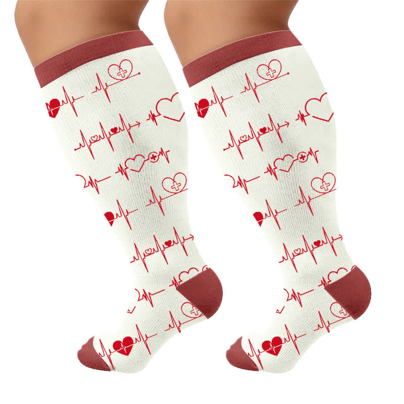 Plus Size Healthcare Compression Socks - White(1 Pair) - 4XL - image 6