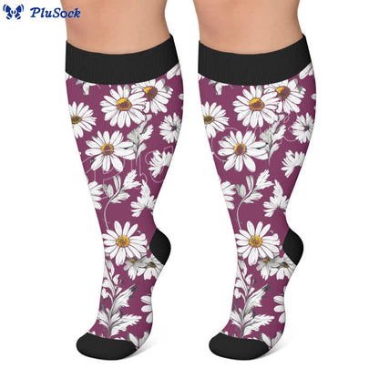 Plus Size Daisy Floral Compression Socks - image 2