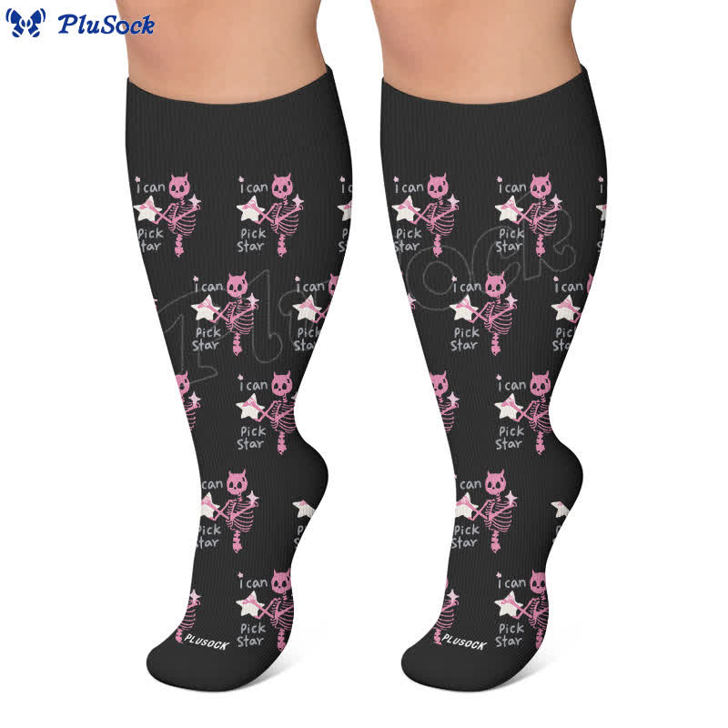Plus Size Gothic Cat Star Compression Socks - image 5