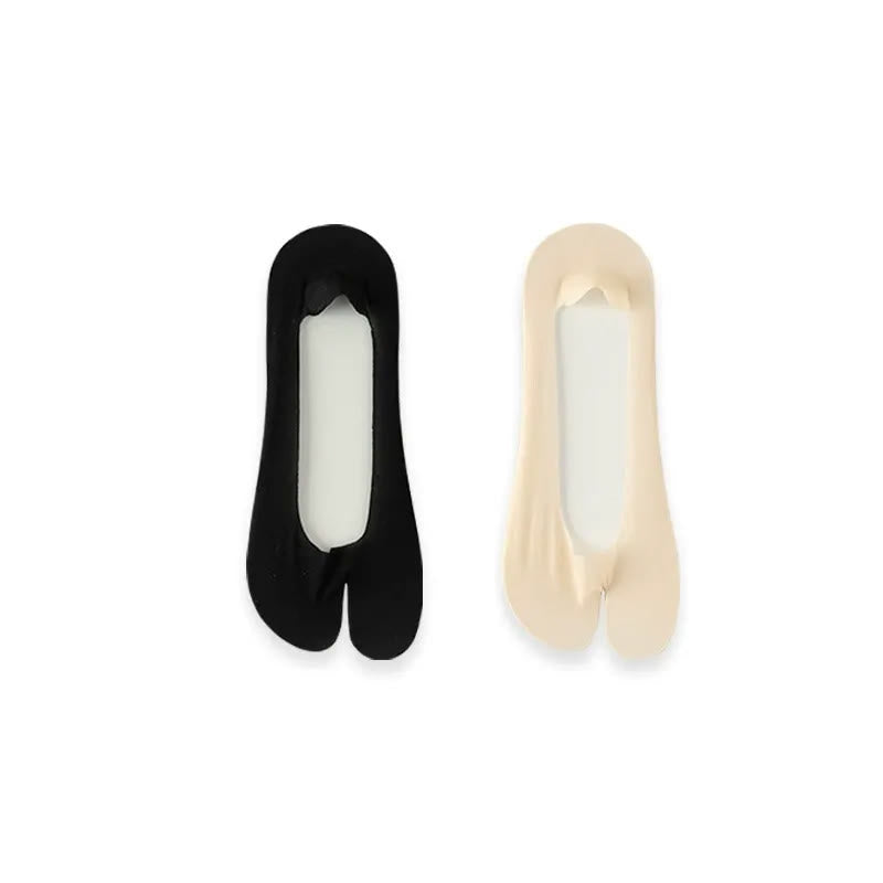 Ice Silk Tabi No Show Socks(4 Pairs) - Multicolor*2 - EU39-45(US6-11) - image 5