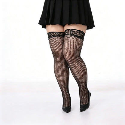 Lace Thigh High Pantyhose(3 Pairs) - B - L - image 4