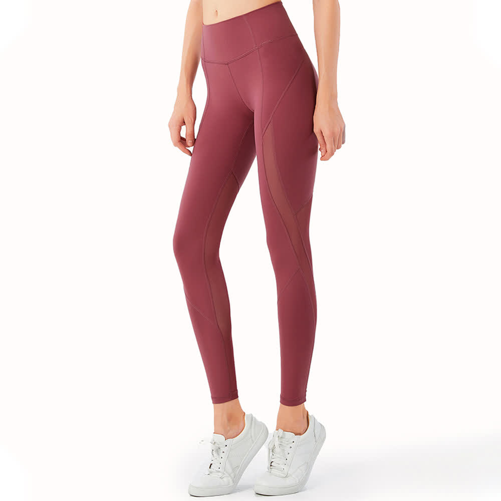 Plusock Sculpt Mesh Yoga Leggings - Red - XL - image 2