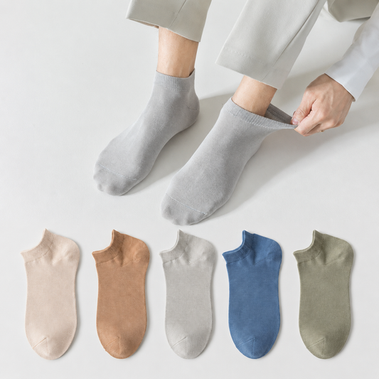Soft Cotton Ankle Socks(5 Pairs) - Multicolor - EU39-44(US6-10) - image 0