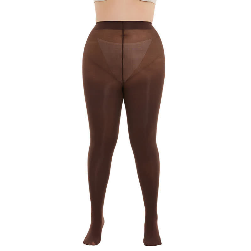 Plusock Shaping High Waist Pantyhose(3 Pairs) - Coffee - 3XL-4XL - image 10