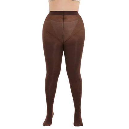 Plusock Shaping High Waist Pantyhose(3 Pairs) - Coffee - 3XL-4XL - image 10