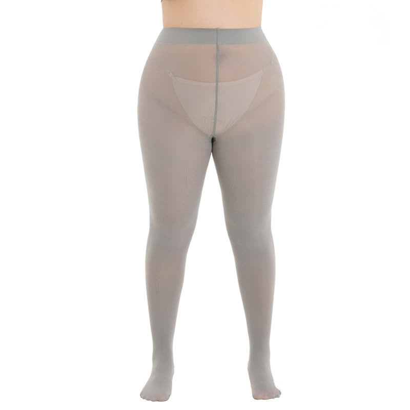 Plusock Shaping High Waist Pantyhose(3 Pairs) - Grey - 3XL-4XL - image 7