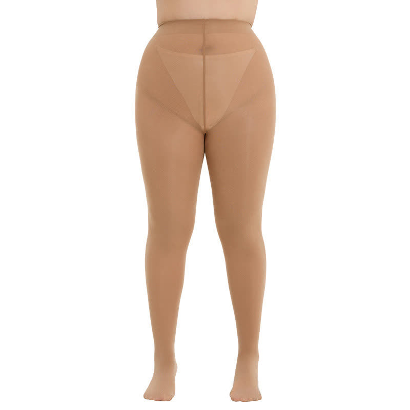 Plusock Shaping High Waist Pantyhose(3 Pairs) - Nude - 3XL-4XL - image 9
