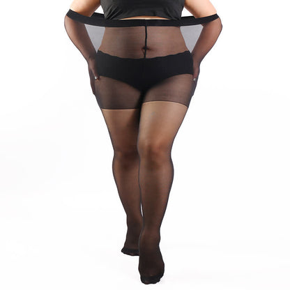 Plusock High Waist Shaping Pantyhose(3 Pairs) - Black - 4XL - image 8