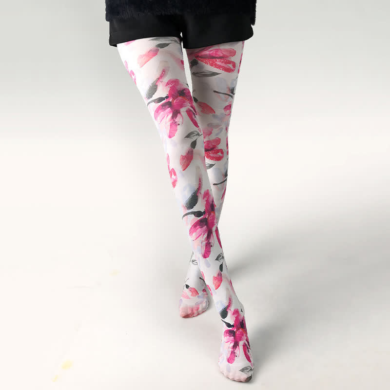 Plusock Butterfly Print Daily Wear Pantyhose - B - One Size - image 1
