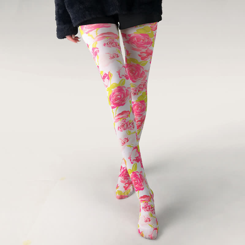 Plusock Butterfly Print Daily Wear Pantyhose - E - One Size - image 4