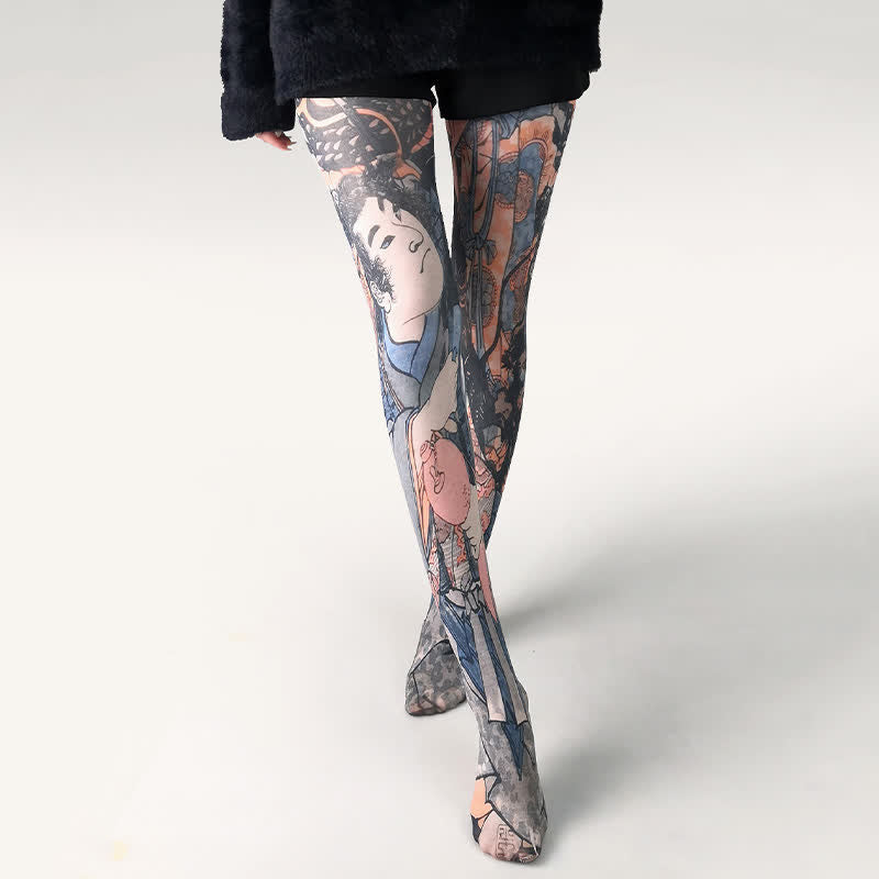 Plusock Butterfly Print Daily Wear Pantyhose - G - One Size - image 6