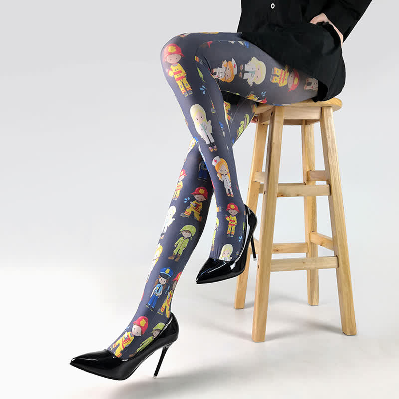 Plusock Butterfly Print Daily Pantyhose - C - One Size - image 2