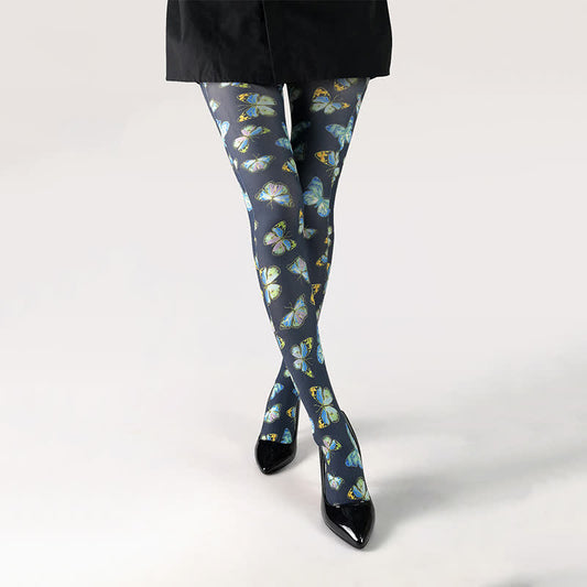 Plusock Butterfly Print Daily Pantyhose - F - One Size - image 0