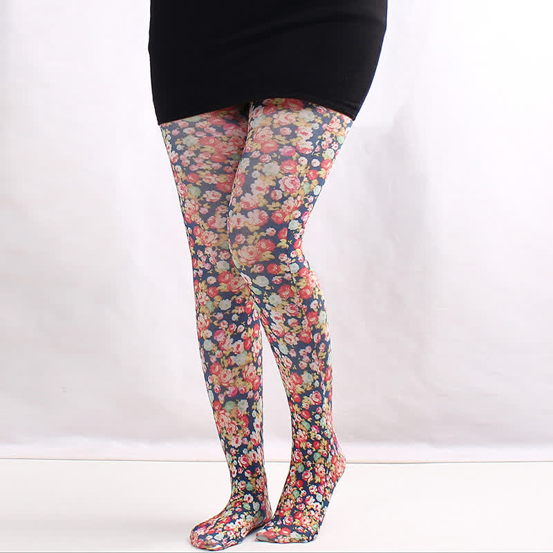 Plusock Floral Statement Pantyhose - D - One Size - image 3