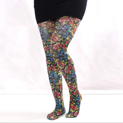 Plusock Floral Statement Pantyhose - E - One Size - image 4