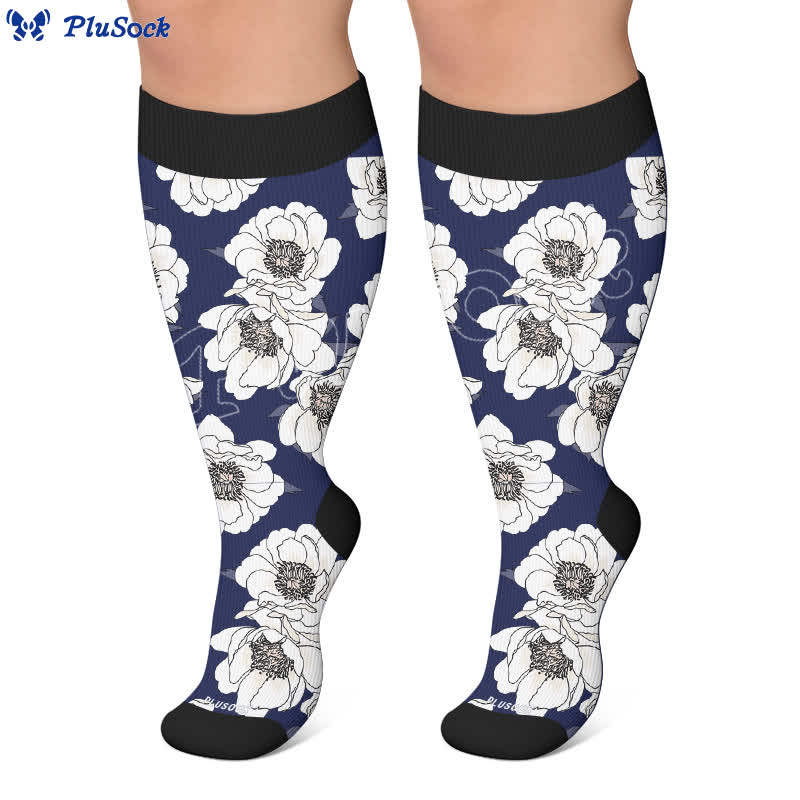 Plus Size Magnolia Floral Compression Socks - image 6