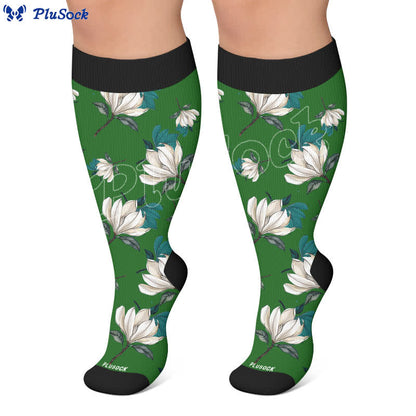 Plus Size Magnolia Floral Compression Socks - image 7