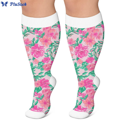 Plus Size Floral Print Compression Socks - image 6