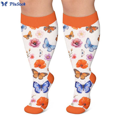 Plus Size Floral Print Compression Socks - image 5