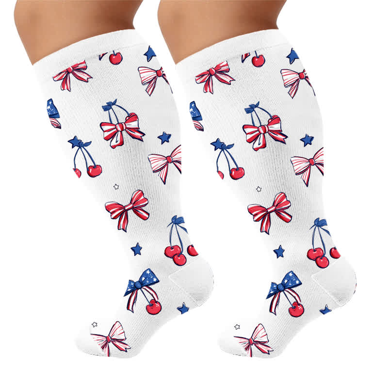 Plus Size Independence Balloons Compression Socks - White(1 Pair) - 4XL - image 9