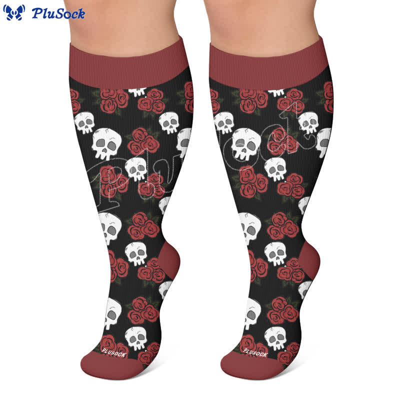 Plus Size Skull Dark Compression Socks - image 5
