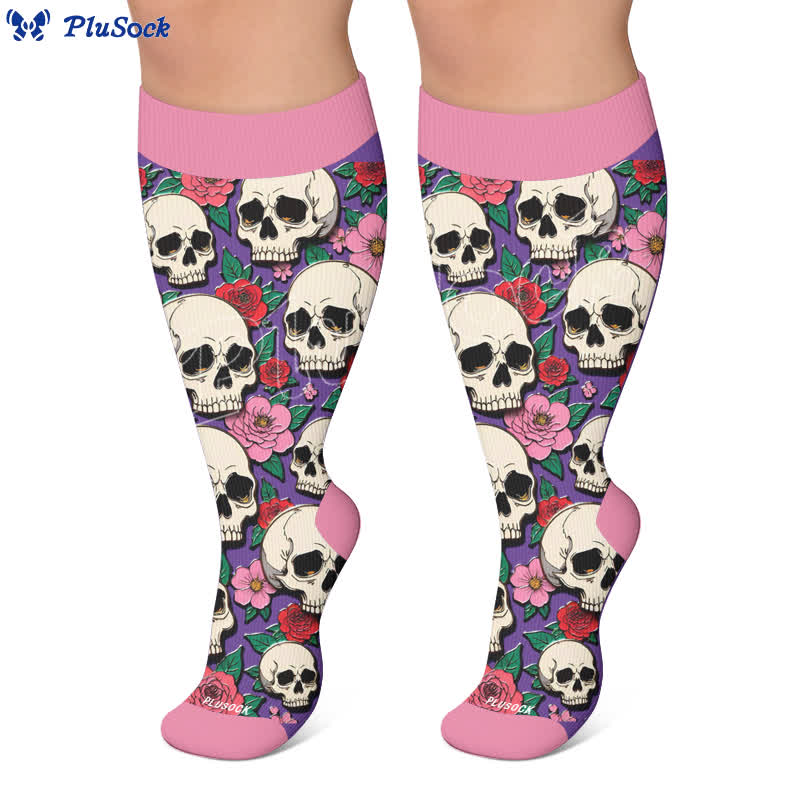 Plus Size Skull Dark Compression Socks - image 6