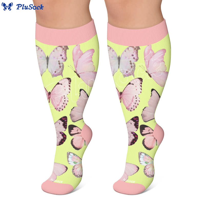 Plus Size Dark Butterfly Compression Socks - image 7