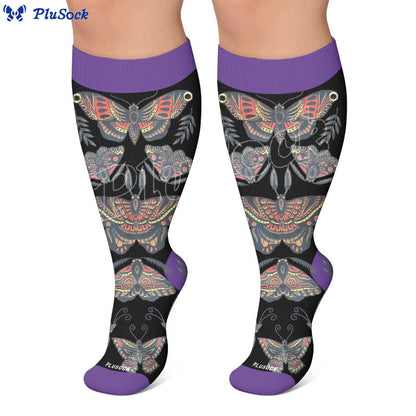Plus Size Dark Butterfly Compression Socks - image 6