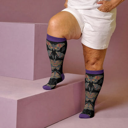 Plus Size Dark Butterfly Compression Socks - image 2