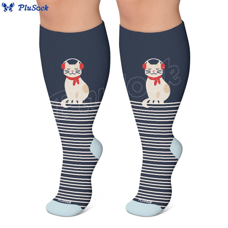 Plus Size Animal Striped Compression Socks - image 7