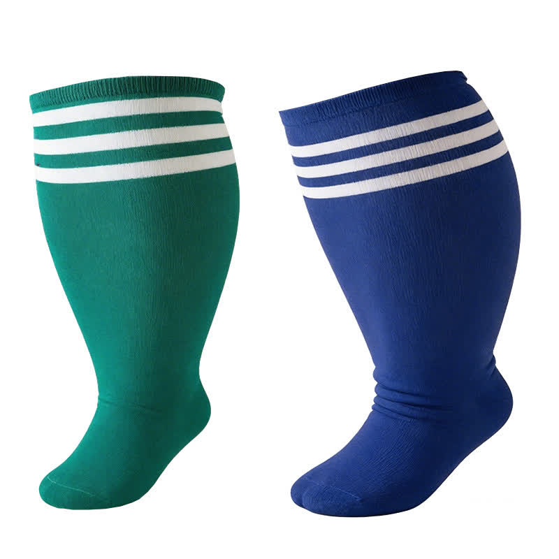 Striped Breathable Knee High Socks (3 Pairs) - image 3