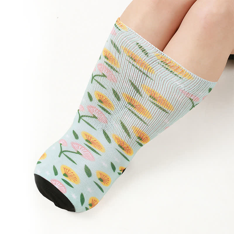 Plus Size Floral Garden Knee High Socks - image 1