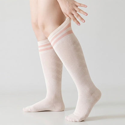Mesh Stripe Compression Socks(2 Pairs) - Pink - EU36-39(US3-6) - image 7