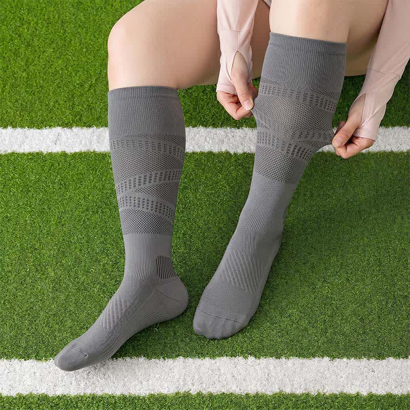 Mesh Stripe Compression Socks(2 Pairs) - Dark Grey - EU36-39(US3-6) - image 7